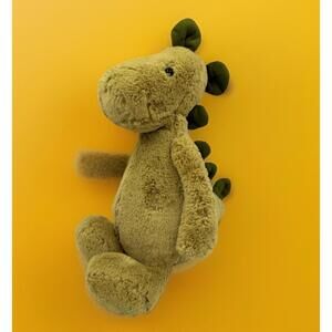 Jellycat Bashful Dino Plush 12" Green Dinosaur Stuffed Animal Rare